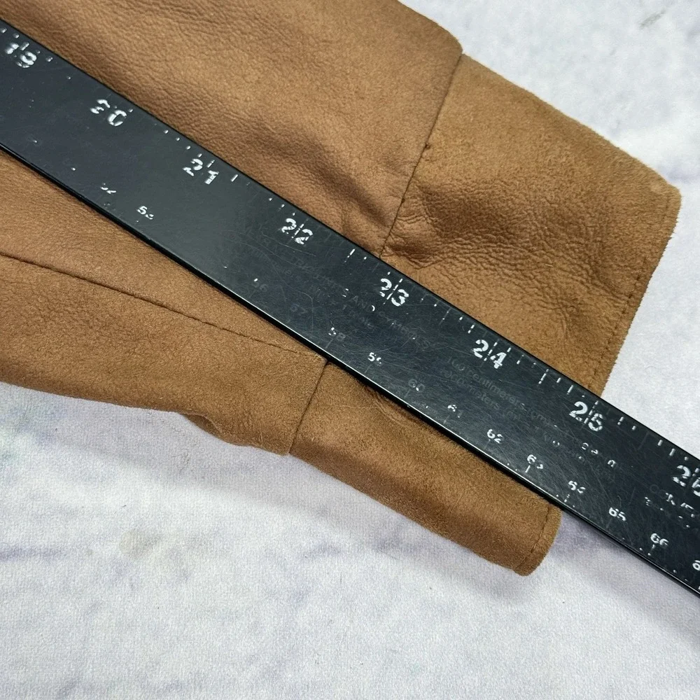 Vintage Remy‎ Mens Size 44 Leather Bomber Jacket Camel Brown Butter Soft Zip USA